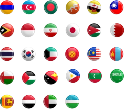 Flags of memeber countries for WorldSkillsAsia