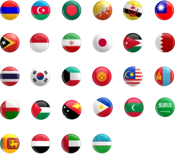 Flags of memeber countries for WorldSkillsAsia